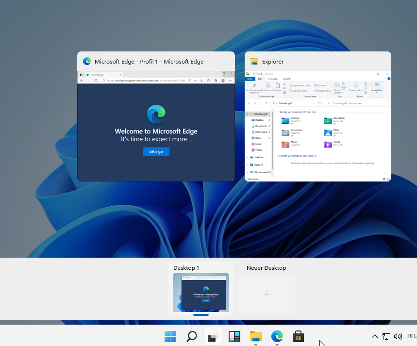 virtuelle Desktops wechseln unter Windows 11