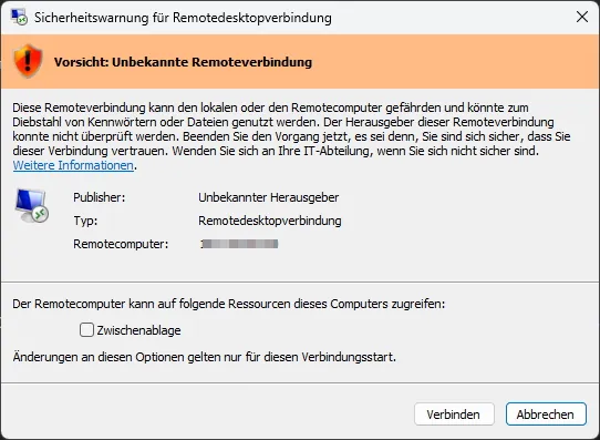 RDP-Zertifikat Fehler