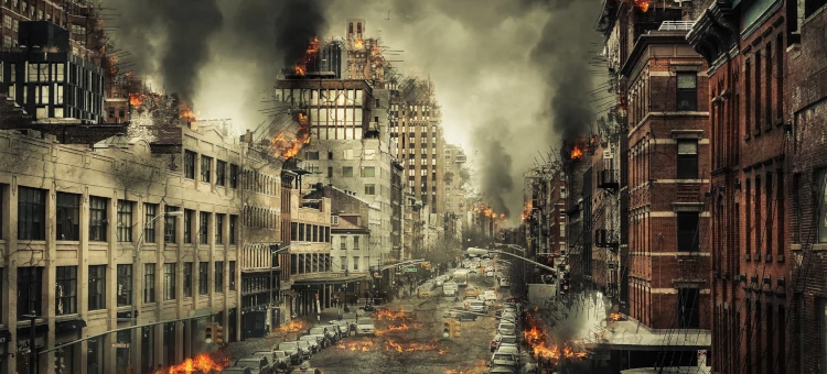 'Bild einer brennenden Stadt'